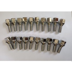 Resim Bijon Takımı Krom Kaplı M12 X 1.25 Aa 17 Mm Diş 24 Boy 52 Mm Takım 20 