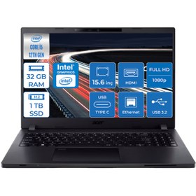 Resim Acer TravelMate P2 Intel Core i5-1235U 32GB 1TB SSD Intel UHD Graphics FHD 15.6'' Freedos Taşınabilir Bilgisayar TMP215F05 