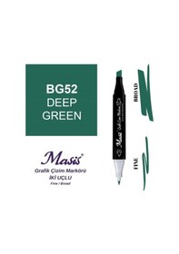 Resim Çift Uçlu Marker Grafik Çizim Kalemi 52 Koyu Yeşil 