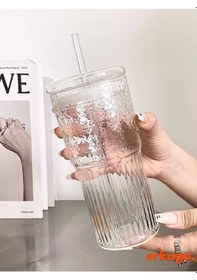 Resim Borosilikat Sunum Bardağı Kapaklı Pipetli Bardak Kahve Bardağı Isı Dayanıklı 600 ML Macchiato 