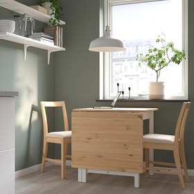 Resim IKEA PINNTORP Katlanır Mutfak Masası, Açık Kahverengi-beyaz, 2-4 Kişilik, Katlanabilir, 67/124x75 cm 