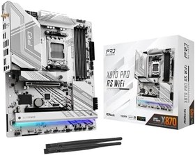 Resim ASRock X870 PRO RS WIFI ATX Anakart, AMD AM5 Ryzen 9000 ve 8000, DDR5, 5x M.2 SSD, 4K 120Hz, AMD Expo, USB Type C, WiFi 7 