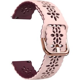 Resim Sunshine022 Pembe Kırmızı 20mm Silikon Kol Saati Kayışı Amazfit Samsung Garmin Huawei Uyumlu 