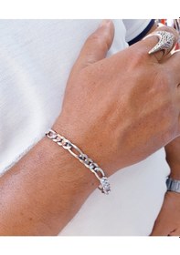 Resim Magrib 925 Ayar Gümüş 6mm. Figaro Erkek Zincir Bileklik 
