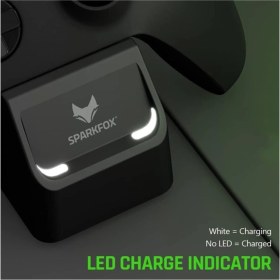 Resim Sparkfox Xbox Serisi x / S Şarj Istasyonu Kontrol Cihazları Çift Kontrollü Şarj Yuvası Şarj Istasyonu 