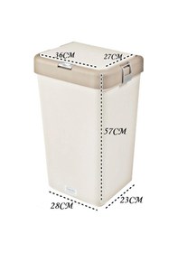 Resim Geseus Motek Tekli 40 Lt Kirli Çamaşır Sepeti+çamaşır Selesi Ikili Set, Çeyiz Seti Kahve+krem Kahverengi - Krem 