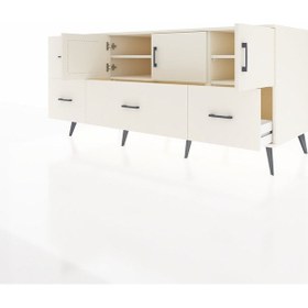 Resim Kronos Konsol 4 Raflı 4 Çekmeceli 3 Kapaklı 176x59x83 Aytaşı-aytaşı/aytaşı Aytası 