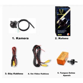 Resim ROCKALPHA Balıkgözü Araba Arka Kamera Geniş Açı 170° Görüş Yardımcı Park Kamerası AHD/CVBS 