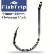 Resim 100 Adet Ofset Ahtapot Olta iğnesi] FishTrip 100-Pack Siyah Karbon Çeliği Ofset Ahtapot iğnesi, Dayanıklı Yüksek Karbon Çeliği Olta iğnesi ile Barb, Tuzlu Su Olta Ekipmanları, Bağımsızlık Günü, Baba Günü, Emek Günü, Orta Sonbahar Festivali, Ejderha Tekne Festivali için Mükemmel 