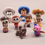 Resim 8 adet COCO Coco Küçük Oğlan Miguel Héctor Anime Dekorasyon Koleksiyonu - Masaüstü Süs Eşyaları için Uygun Mini Film Karakteri Süsleri, Sevimli ve Komik Stiller 