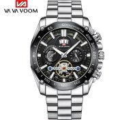 Resim Hanyang 2421Y 2023 Yeni 12 Saat Takvimi Tourbillon Relogio Masculino Noctilucent Spor Erkek Paslanmaz Çelik Kayış Su Geçirmez Erkekler Için Izle (Yurt Dışından) 