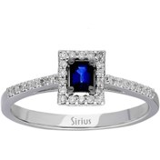 Resim Sirius Pırlanta Pırlanta ve Oktagon Kesim Safir Taşlı Yüzük 