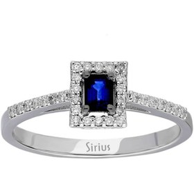 Resim Sirius Pırlanta Pırlanta ve Oktagon Kesim Safir Taşlı Yüzük 