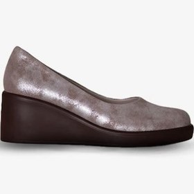 Resim 215451114-32 Vizon Deri Süet Kadın Topuklu Ayakkabı Vizon 