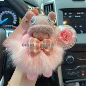 Resim Silver1 Gıoıo Yeni Ipek Eşarp Anahtarlık Kişiselleştirilmiş Inci Papyon Çanta Çekicilik Dokuma Anahtarlık (Yurt Dışından) 