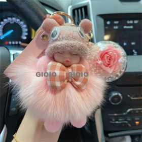 Resim Silver1 Gıoıo Yeni Ipek Eşarp Anahtarlık Kişiselleştirilmiş Inci Papyon Çanta Çekicilik Dokuma Anahtarlık (Yurt Dışından) 