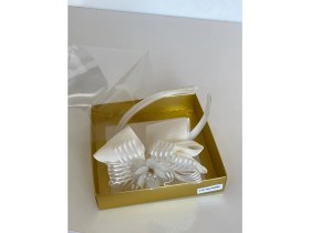 Resim Queen Accessories Krem Çiçek Broşlu Şerit Kurdele Anne Kız Çocuk Bebek Taç 