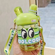 Resim Qqtabc Büyük Gözler Çift Içmeli Plastik Su Şişesi Öğrenci Pipetli Kupa Çocuk Düz Içme Kupa (Yurt Dışından) 