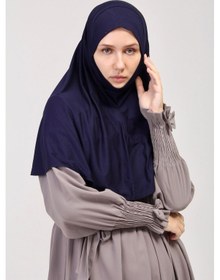 Resim Manolyaşal İslamic Hijab Pratik Eşarp Peçeli-peçesiz Hazır Türban Sufle - Lacivert Lacivert 