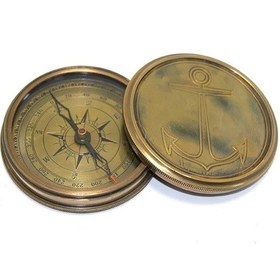 Resim Kenpazar Üzeri Çapa İşlemeli Pirinç Kullanışlı Pusula 