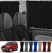 Resim Pandami Fiat Doblo I 2000-2010 Uyumlu Siyah Raylı Oto Perde Takımı 