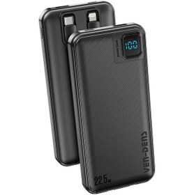 Resim Ven-dens Vd-pb061 20000mah Premium Powerbank Dahili Çift Kablolu Siyah 