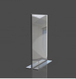 Resim A5 T-Tipi Dikey Şeffaf Pleksi Mika Föylük Menü Broşürlük Etiketli 