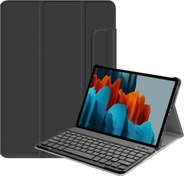 Resim Galaxy Tab S7 Sm-t870 Standlı Mıknatıslı Bluetooth Klavyeli Clever Cover Kılıf Siyah CoverZone