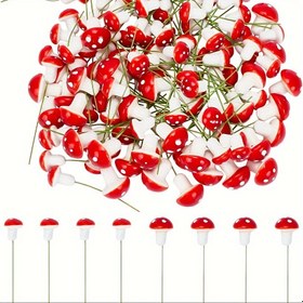 Resim YWLI 50 Adet Minyatür Plastik Mantar Figürleri, Çeşitli Yapay Mantar Parti Süslemeleri DIY El Sanatları, Peri Bahçeleri, Saksılar için - İlkbahar, Yaz, Sonbahar, Kış için Çok Yönlü Mevsimlik Dekor 