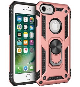 Resim FiberAksesuar Iphone 6s Plus Kılıf Vega Tank Zırh Yüzüklü Mıknatıslı Standlı Kapak Rose 