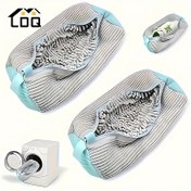 Resim 1 adet LDQ Yüksek Verimli Ayakkabı Yıkama Çantası - Fermuarlı Oval Polyester Çamaşır Torbası, Spor Ayakkabılar, Botlar ve Hassas Giysiler için Makinede Yıkanabilir Koruyucu Ayakkabı Kılıfı 