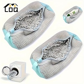 Resim 1 adet LDQ Yüksek Verimli Ayakkabı Yıkama Çantası - Fermuarlı Oval Polyester Çamaşır Torbası, Spor Ayakkabılar, Botlar ve Hassas Giysiler için Makinede Yıkanabilir Koruyucu Ayakkabı Kılıfı 