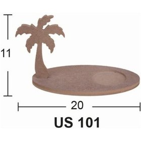 Resim Ahşap Oval Palmiye Bardak Altlığı 20X11Cm Us101 