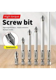 Resim Sunshine011 6 Adet Kaymaz Manyetik Yıldız Uçlu Tornavida Ucu Seti Yüksek Sertlik 