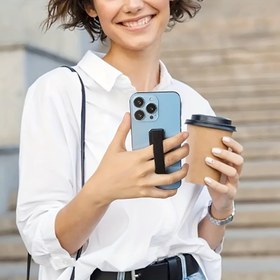 Resim Multifonksiyonel Spor Anti-düşme Cep Telefonu Arka Sticker Braketi Yeni El Kayışı Anti-düşme Kayışı Yapışkanlı Cep Telefonu Taşınabilir Masaüstü Braketi 