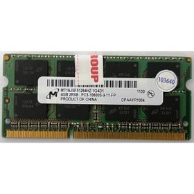Resim Micron MT16JSF51264HZ-1G4D1 4 GB DDR3 1333 MHz CL9 Notebook Ram 