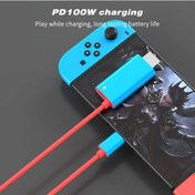 Resim Topshop1 Mavi Kırmızı 4k 30hz Usb C Hd Tv Kablosu Nintendo Switch Hızlı Şarj Veri Aktarımı 