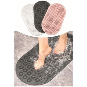 Resim Masajlı Silikon Banyo Paspası Vantuzlu Banyo Ve Duş Kaydırmazı Pembe 