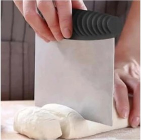 Resim Tiesa Home Paslanmaz Çelik Hamur Kesici Doğrayıcı Dilimleyici Spatula Kazıyıcı Desen Saplı 
