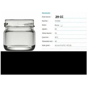 Resim 29 Cc Cam Kavanoz - 50 Adet - Beyaz Kapak. Mutfak. 