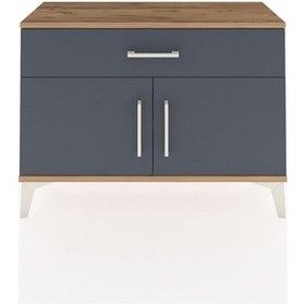 Resim Arges Şifonyer Tek Raflı Tek Çekmeceli 2 Kapaklı 88x30x64 Çam-antrasit Atlas Çam 