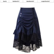 Resim Suntek Kadın Gotik Etek Günlük Steampunk Tiyatro Büyük-mavi Mavi 