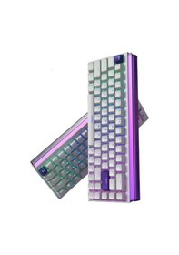 Resim K68 Pro Kablolu Mekanik Oyuncu Klavyesi Hottswapp Red Switch Driverli Türkçe Q Gaming Beyaz Klavye. 
