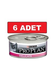 Resim Purina Pro Plan Delicate Hindili Hassas ve Seçici Yetişkin Kedi Konservesi 6 x 85 G 
