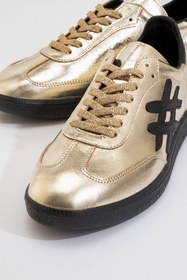 Resim Dericlub Marine Kadın Günlük Bağcıklı Spor Ayakkabı Gerçek Deri Altın/siyah 