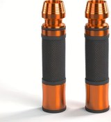 Resim Hightower Kawasaki Honda Yamaha Suzuki Ducati Turuncu 22mm Cnc Alüminyum Motosiklet Tutamağı 