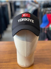 Resim Türkiye Bayrak Nakışlı Fileli Unisex Beyzbol Cap Şapka Siyah 