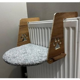 Resim Pribor Kedi Kalorifer Petek Yatağı Peluş Kolay Montaj Geçmeli Sistem Gri 