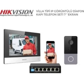 Resim Hikvision Silver Seri Villa Tipi IP Görüntülü Diafon Kapı Seti - Güvenlik ve Konforun Buluşması 