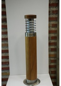 Resim Teak Ağacı E27 Bahçe Aydınlatma Bollard Kahverengi 